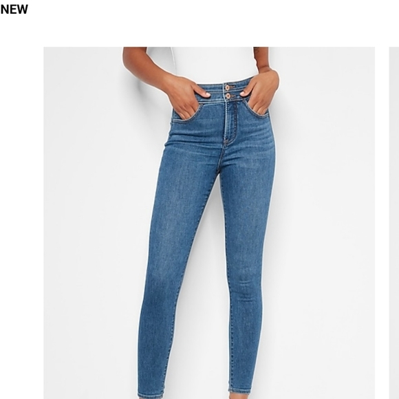 EXPRESS Conscience Edit High Waisted Blue Jeans Size 4 - Picture 1 of 12